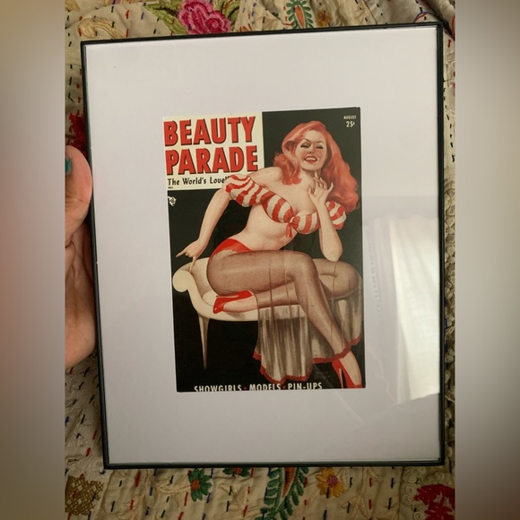 Red haired Beauty Parade Pinup print. 5x7 in 8x10 frame - Picture 7 of 7